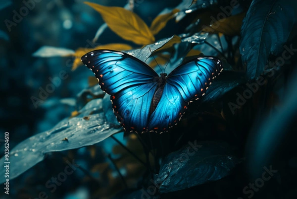 Fototapeta morpho butterfly in the jungle
