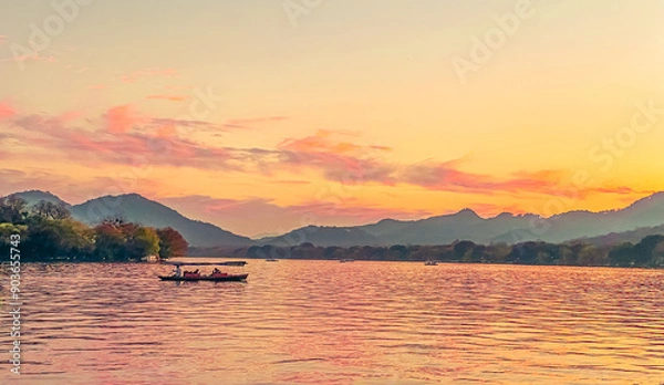 Fototapeta Sunset of Hangzhou River 
Hangzhou china 