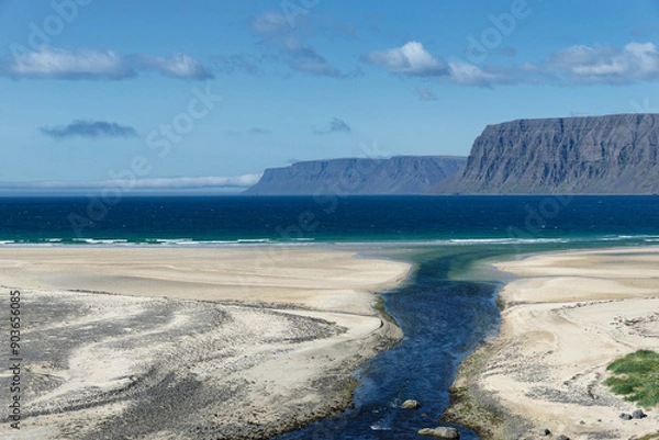 Obraz Tungurif, der goldene Strand, Westfjorde, Island