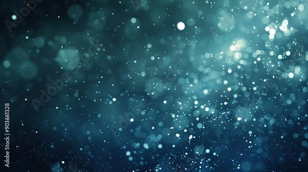 Fototapeta Beautiful abstract bokeh background with soft blue, teal and white lights.