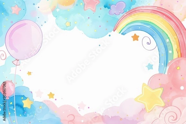 Fototapeta Rainbow concept invitation template