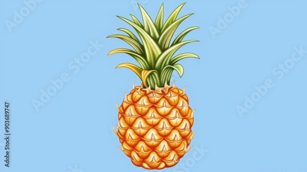 Obraz This vintagestyle illustration features a pineapple, perfectly captured against a clean backdrop, showcasing its timeless appeal.