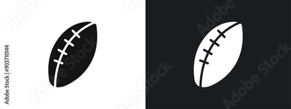 Fototapeta American Rugby ball icon linear graphics set vector in black