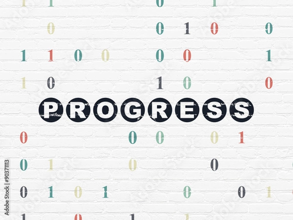 Obraz Finance concept: Progress on wall background