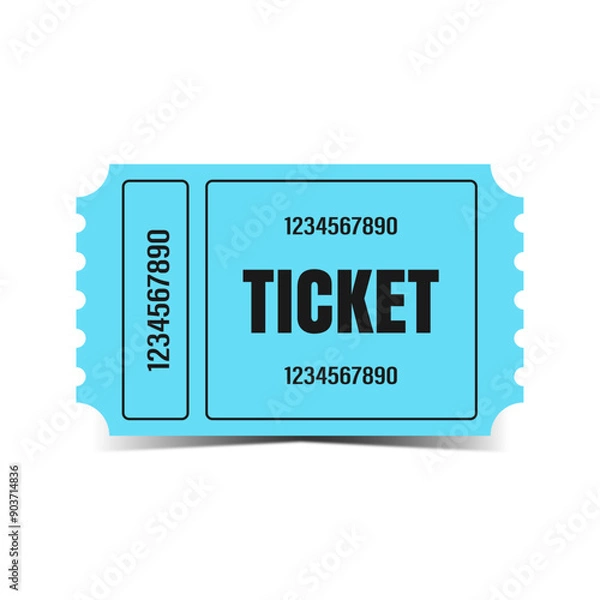 Fototapeta Blue ticket with blue tint for entry etc. Very convenient to use
