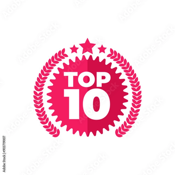 Fototapeta Top 10, best ten list. Vector Illustration