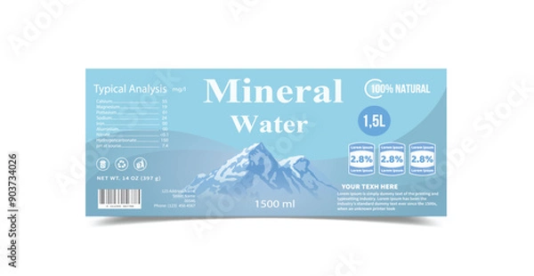 Obraz Water bottle label template