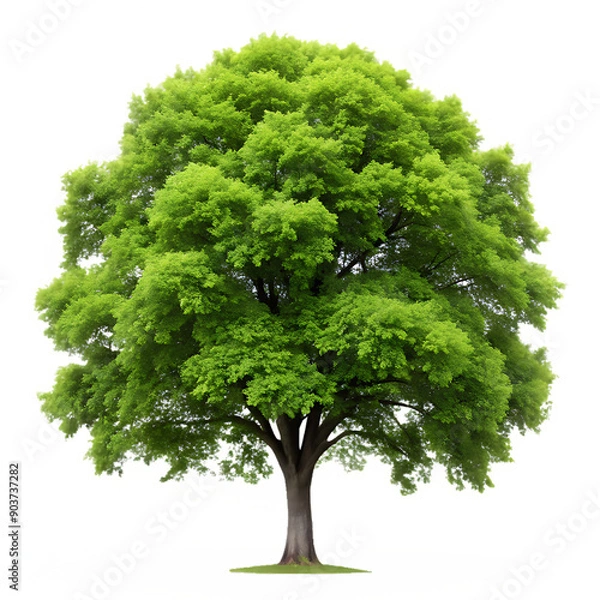Fototapeta Graceful Elm Tree with Spreading Canopy on Transparent Background - PNG Clipart