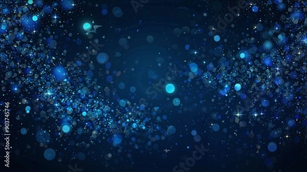 Obraz Dark blue blurred background with bokeh lights. 2