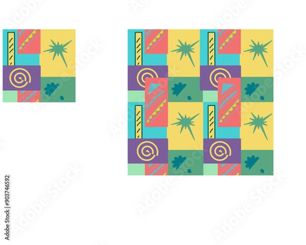 Fototapeta seamless non-standard abstract pattern in summer bright colors, nice print 