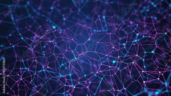 Fototapeta Intricate depicting a complex brain circuit network with interconnected nodes and lines representing the neural pathways and synergetic connections within a digital futuristic technology landscape