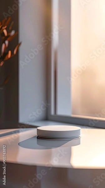 Obraz empty room with a table with close up product display podium