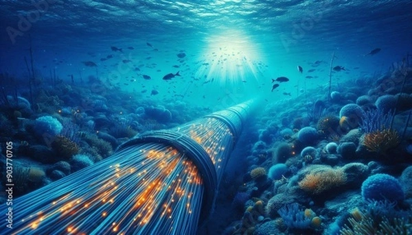 Obraz optical cable on the seabed