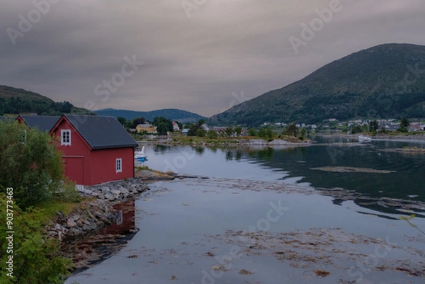 Fototapeta Casette Norvegia al tramonto