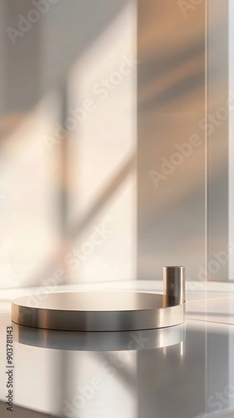 Fototapeta empty table with close up product display podium