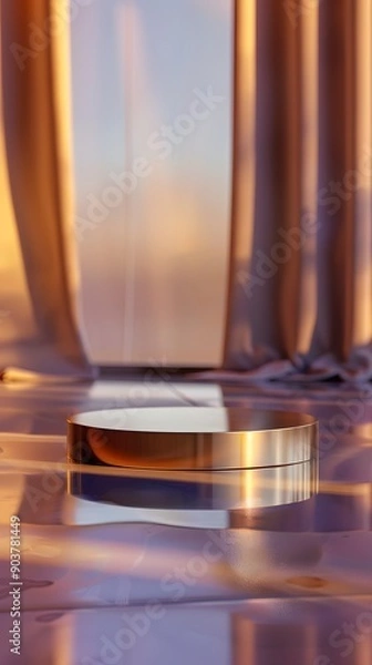 Fototapeta empty table with close up product display podium