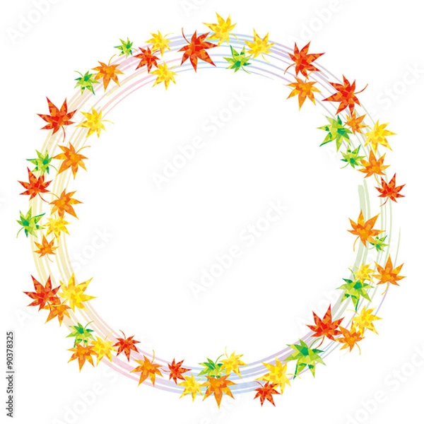 Fototapeta モミジのサークル(レインボー)