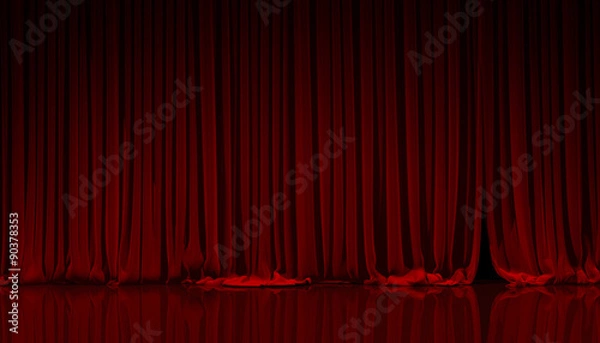Obraz Czerwona kurtyna w teatrze.