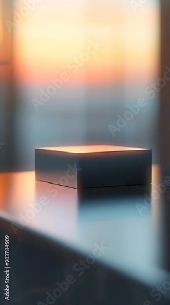 Obraz empty table with close up product display podium