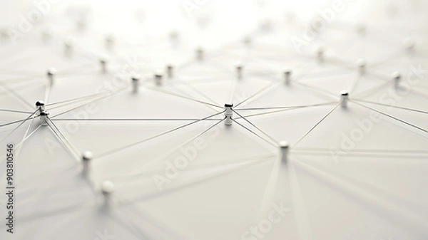 Fototapeta Abstract background for B2B presentation with interconnected dots and lines symbolizing business connections and networking.