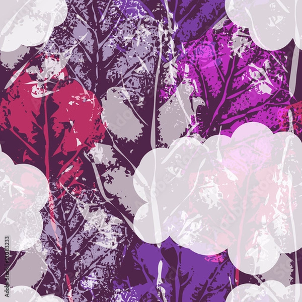 Fototapeta Seamless imprints pattern of the leafs. 