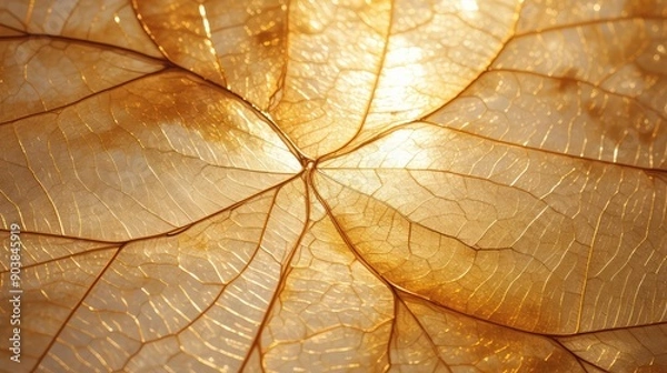 Fototapeta delicate gold leaf circle