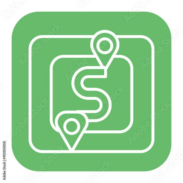 Fototapeta Sharp Bend Icon