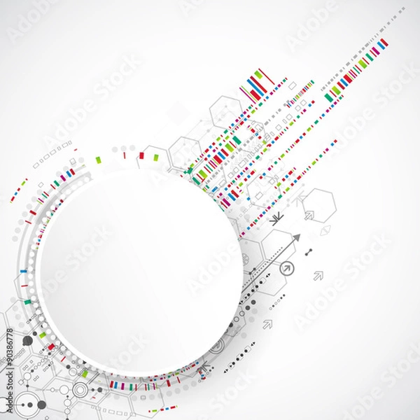 Fototapeta Abstract technology background with various technological elemen