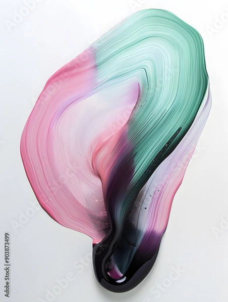 Obraz Streaks of Pink and Black Paint on White Surface