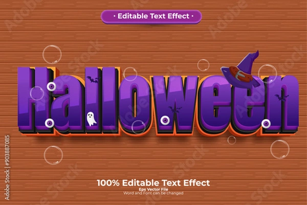 Obraz Halloween editable text effect in modern trend style