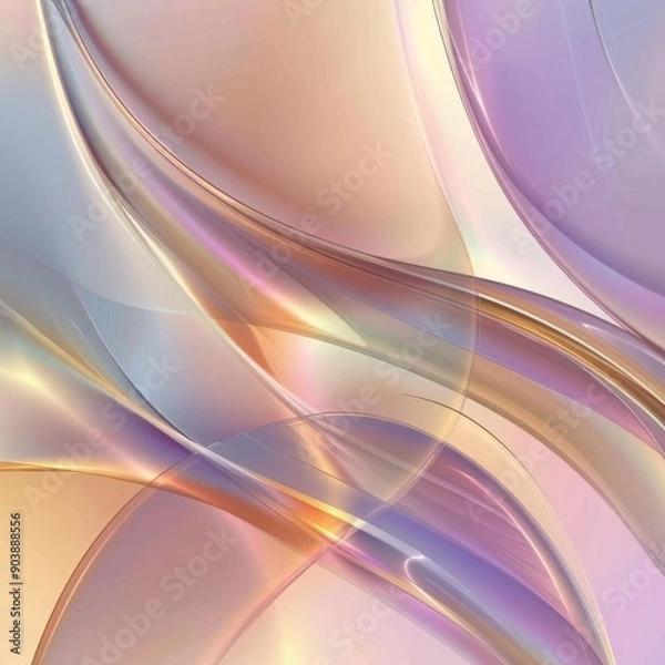 Fototapeta Abstract background with smooth, flowing lines in pastel colors.