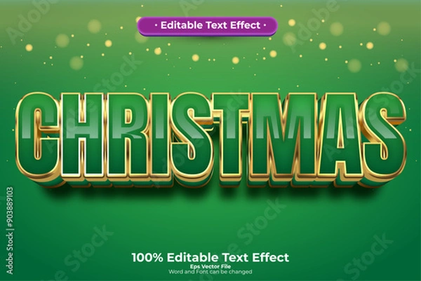 Obraz Christmas editable text effect in modern trend style