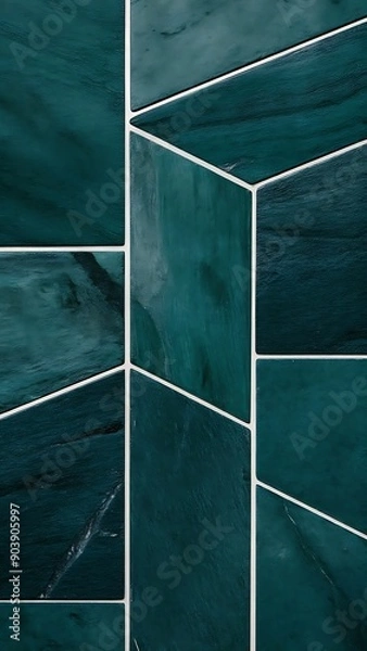Fototapeta Deep Teal Stone, minimal design pattern tile