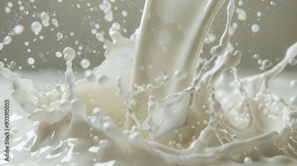 Fototapeta Milk being poured