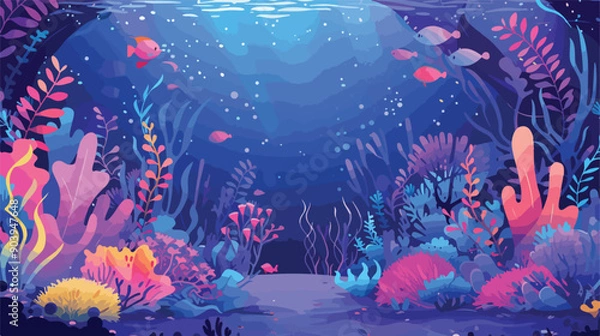 Fototapeta Vibrant Underwater Botany Foliage Landing Page Design