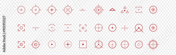 Fototapeta Target and aim icon. Aim gun. Red Crosshair. Shooting of firearms