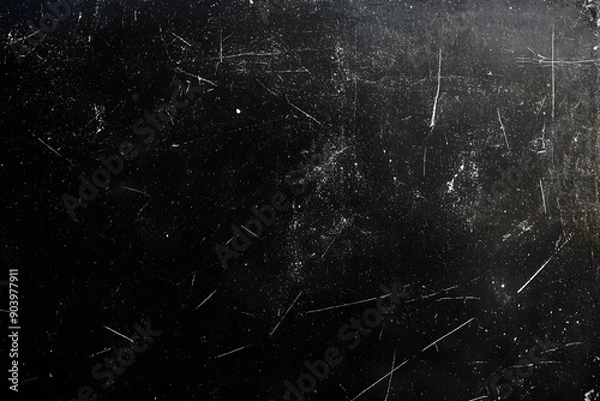 Obraz dust and scratches on a black background. The texture of dirt on the glass