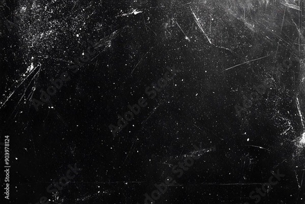 Obraz dust and scratches on a black background. The texture of dirt on the glass