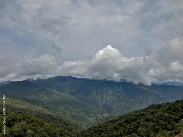 Fototapeta clouds over the mountains