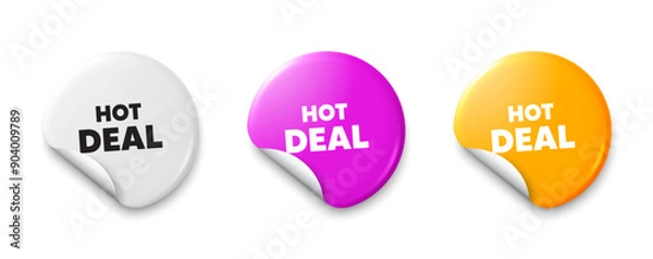 Fototapeta Hot deal tag. Price tag sticker with offer message. Special offer price sign. Advertising discounts symbol. Sticker tag banners. Discount label badge. Vector