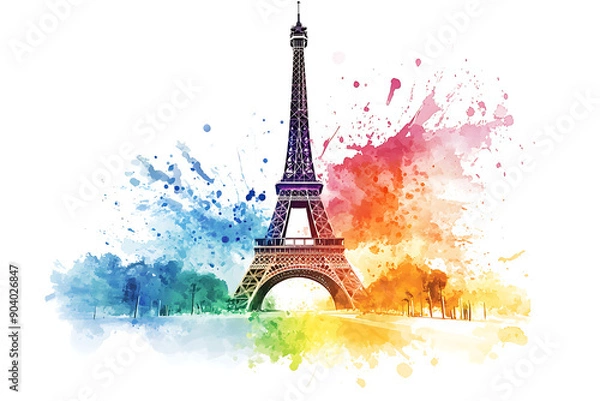 Fototapeta Illustration of the Eiffel tower