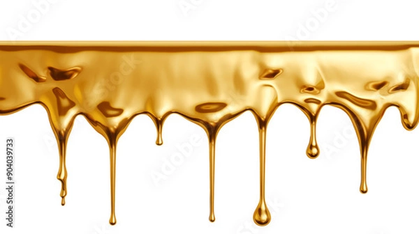 Obraz Abstract dripping gold liquid background.