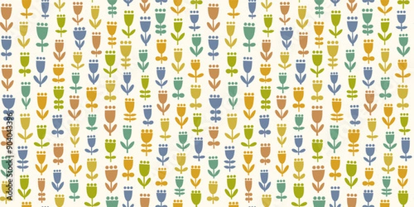 Obraz Warm floral seamless pattern. Stilised vector background