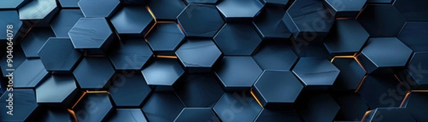 Fototapeta Technology Background,  Modern abstract background featuring unique geometric forms such as hexagons and waves. Central blank space allows for easy text placement. Perfect for