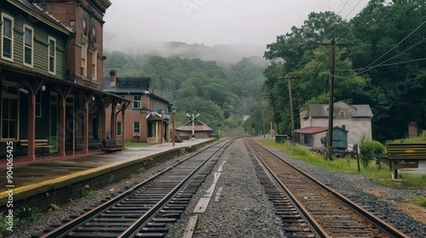 Fototapeta A missed train leading to an unexpected day spent exploring a charming small town