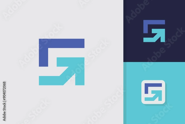 Obraz letter g arrow logo design vector template