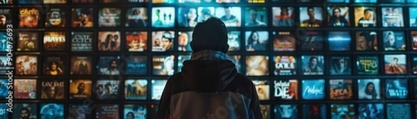 Obraz A person browsing an endless content library on a streaming platform