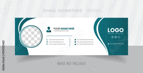 Fototapeta Modern business email signature template design or personal email footer template