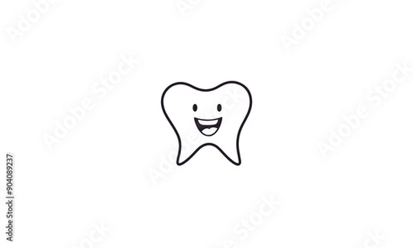 Fototapeta Tooth smile icon on white background