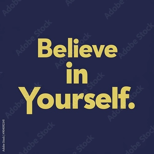 Fototapeta Believe In Yourself colorful background and text (T-shirt Design Motivational Quote, Illustration ,Typography)